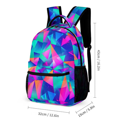 Psychedelic Backpack, Lunchbox, and Wallet Three piece set combination Travel Bag Package Set