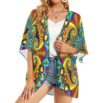 Fractals Women's Psychedelic Kimono Chiffon Cover Up