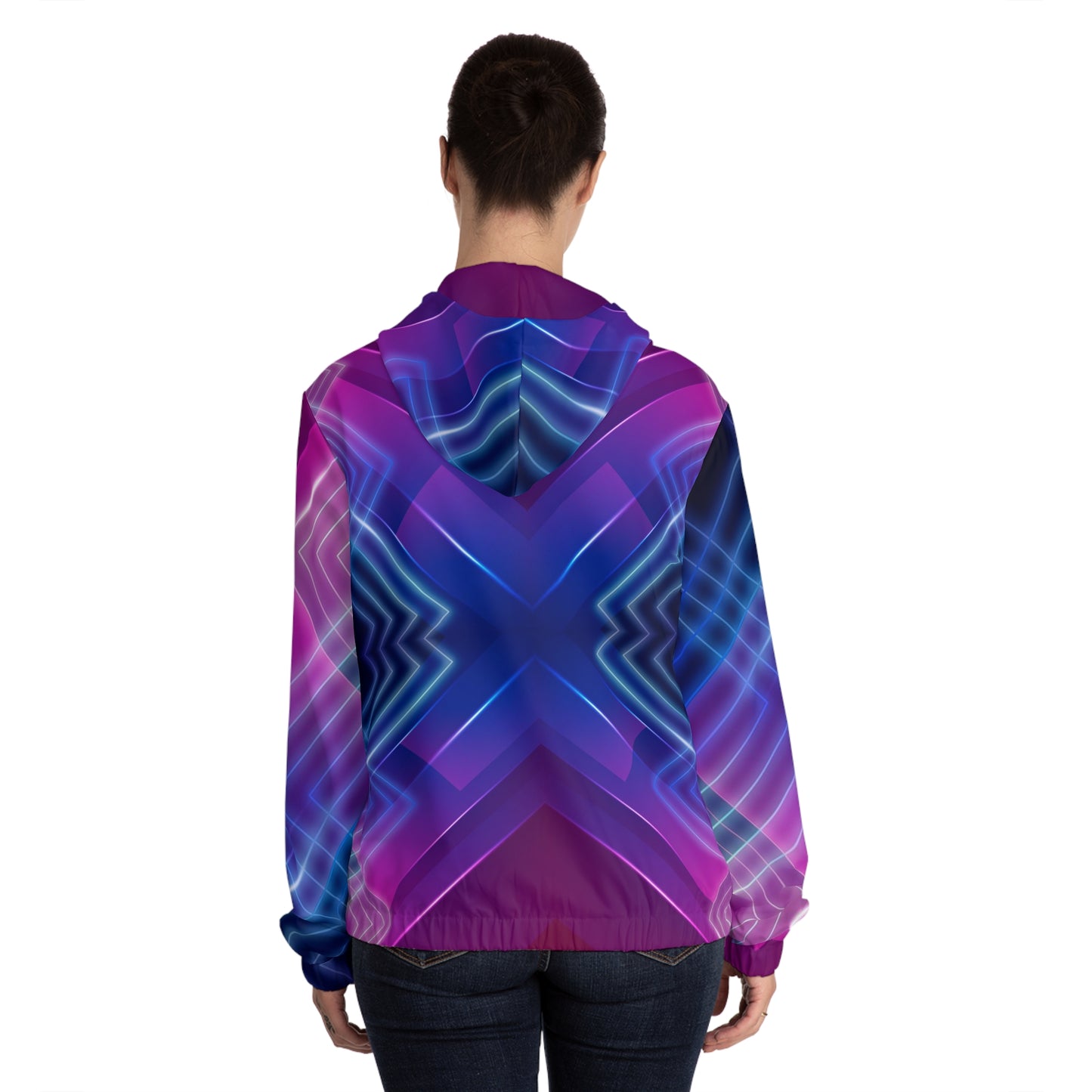 Neon Circuits Trippy  Rave Zip Hoodie for Women