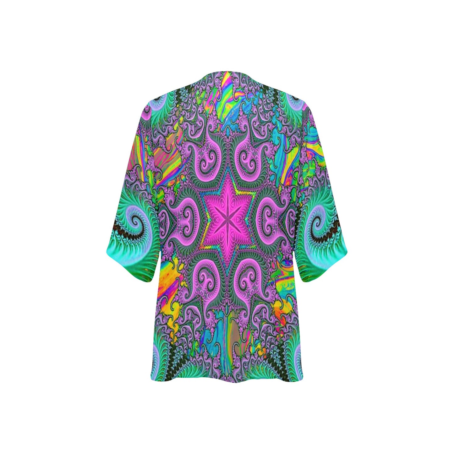 Fractals Women's Psychedelic Kimono Chiffon Cover Up