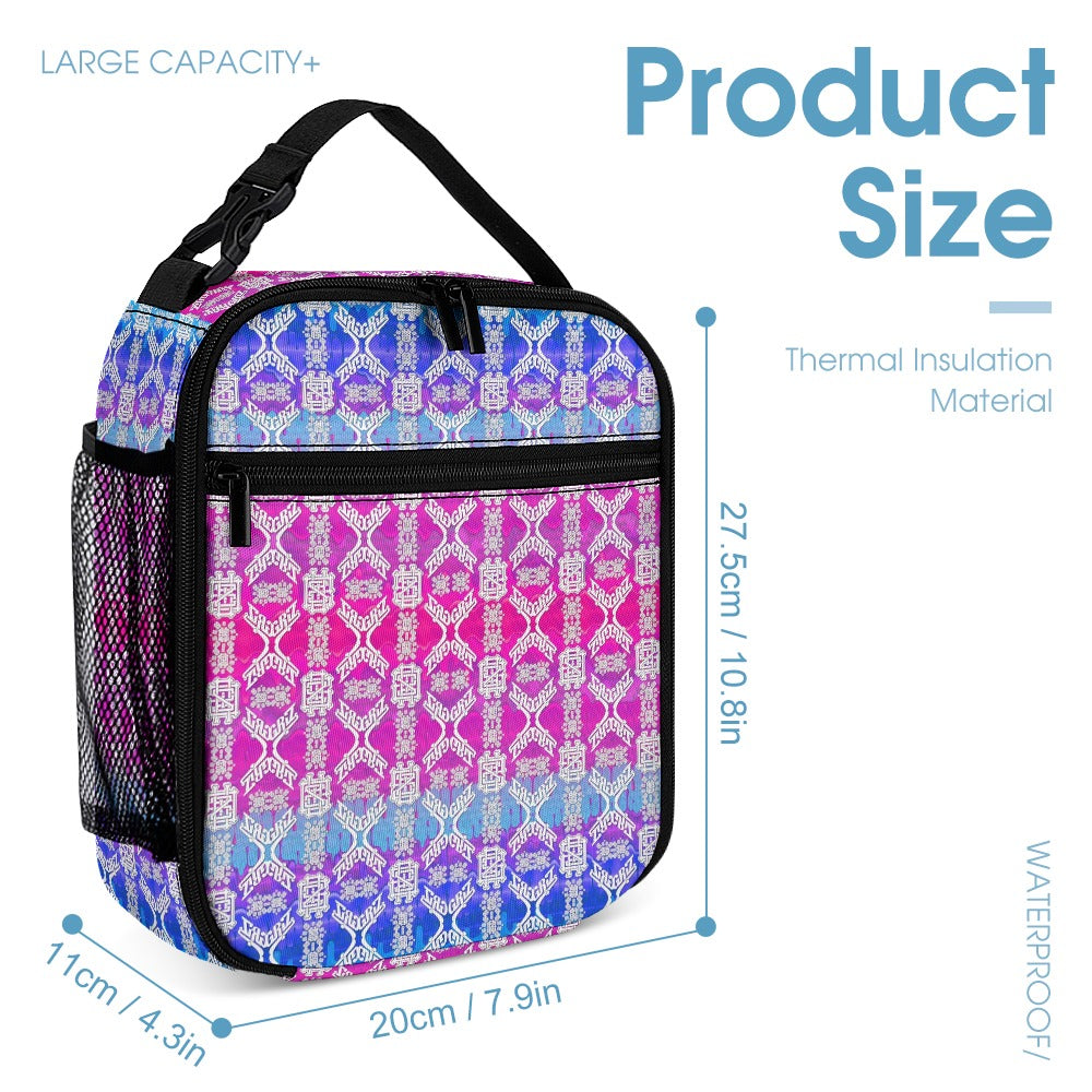 Psychedelic Backpack, Lunchbox, and Wallet Three piece set combination Travel Bag Package Set