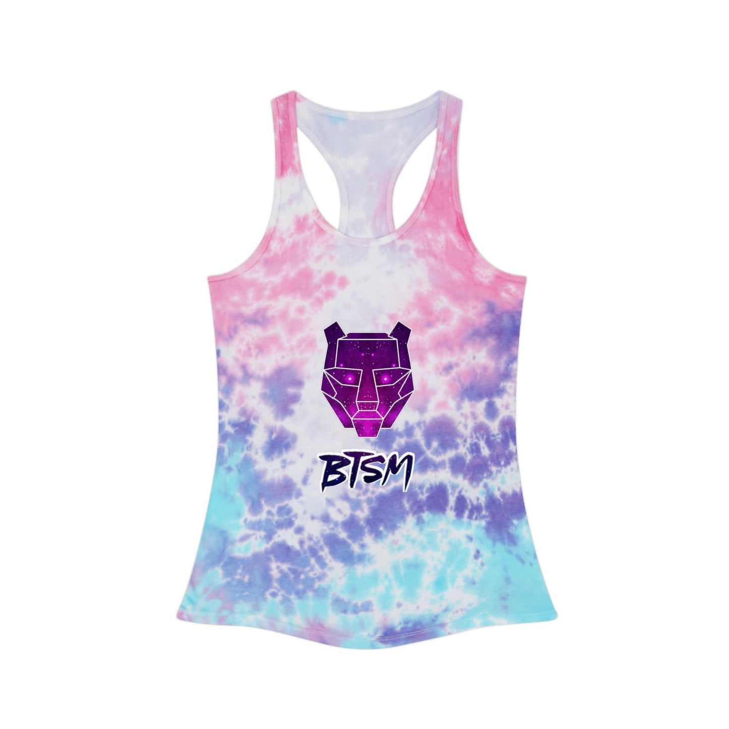 BTSM Womens Tie Dye Racerback Tank Top