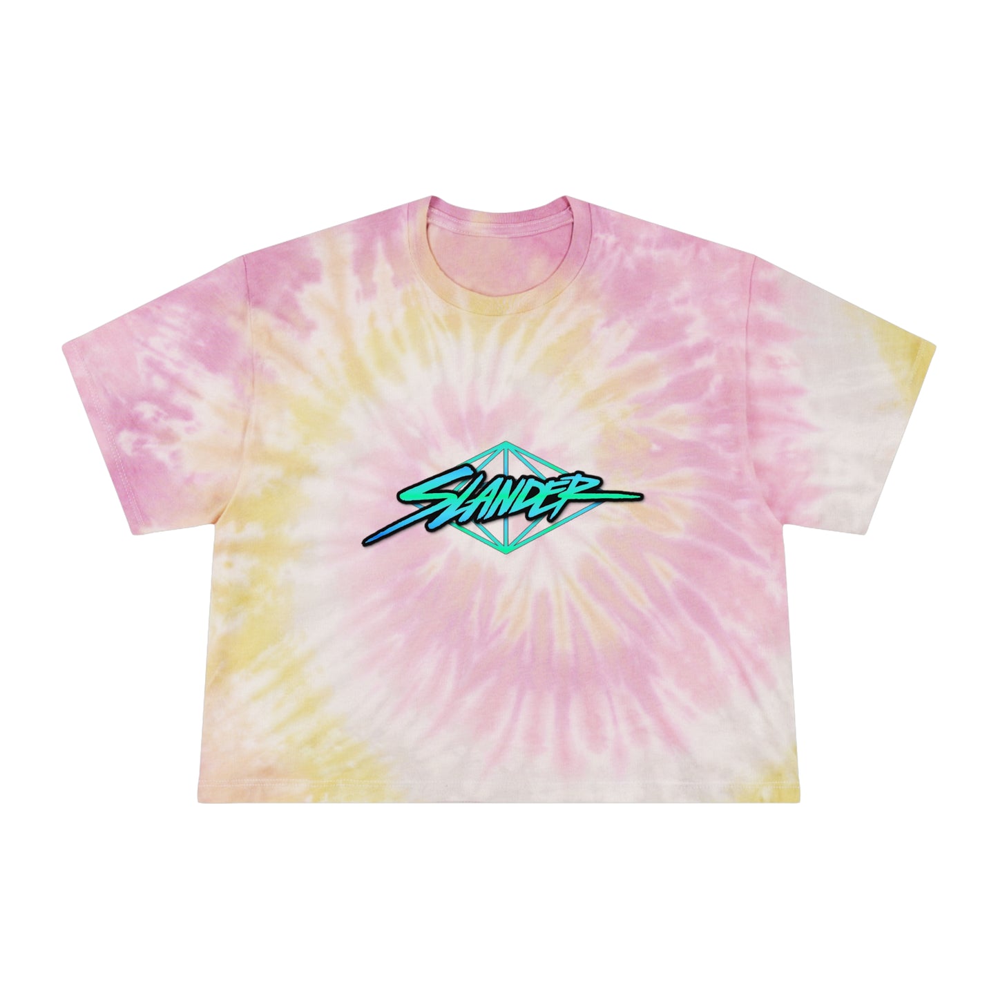 Slander Women's Tie-Dye Crop Top Sweat Proof Rave Music Festival Shirt