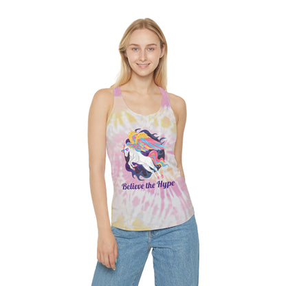 Believe the Hype Womens Tie Dye Racerback Tank Top