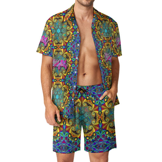 LSDream Rave Outit Set Pocket Shorts and Shirt