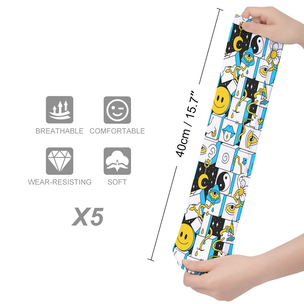 Acid Wave 5 Pack Sweat-Proof Odor-Resistant Breathable Large Socks