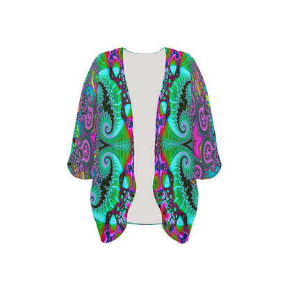 Fractals Women's Psychedelic Kimono Chiffon Cover Up