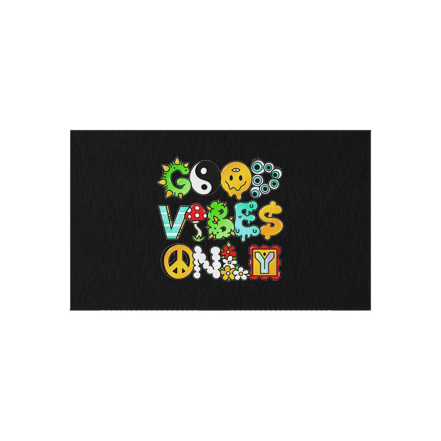 Good Vibes Only Welcome Mat Outdoor Rug in 5 Sizes
