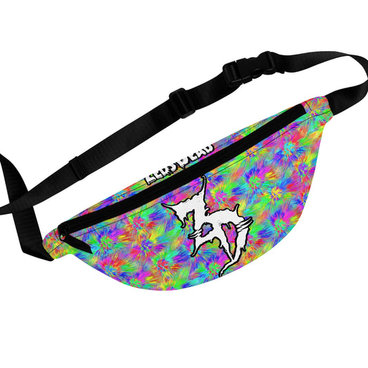 Adjustable Zed's Dead Tie Dye Zipper Fanny Pack for Party Rave Music Festival Concert Essential Item Men and Women