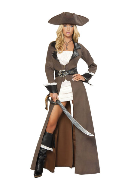 Deluxe 4pc Pirate Captain Costume Set