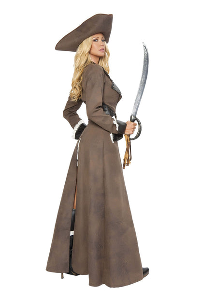 Deluxe 4pc Pirate Captain Costume Set