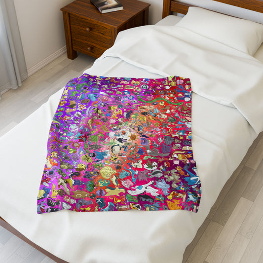 Original Pokemon Blanket Super Soft, Plush Velveteen Throw Blanket