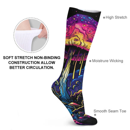Blacklight Mushroom 5 Pack Sweat-Proof Odor-Resistant Breathable Large Socks