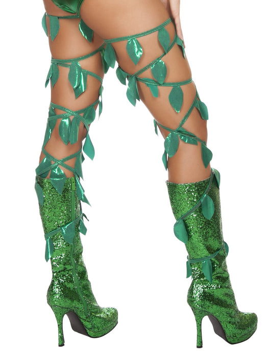 Green Leaf Thigh High Leg Wraps