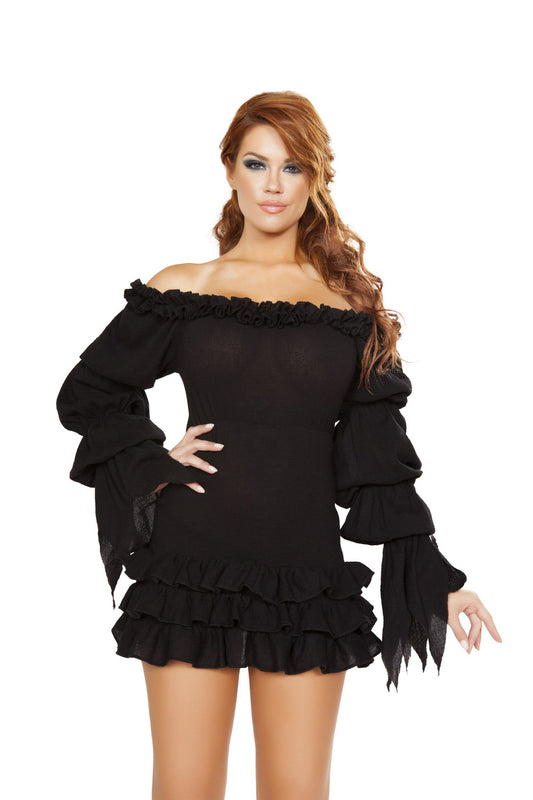Ruffled Pirate Dress with Sleeves with Multi Layered Skirt