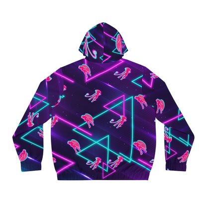 Neon Devil on my Shoulder Rave Zip Hoodie for Men