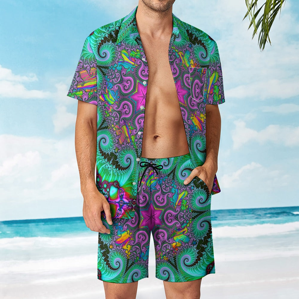 Fractals Psychedelic Men's Rave Outfit Set