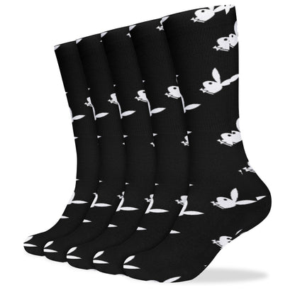 Playboy Bunny Socks 5 Pack Sweat-Proof Odor-Resistant Breathable Large Socks