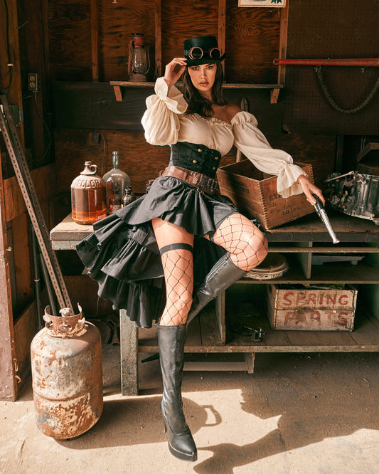 Steampunk Seductress Costume Deluxe 6pc Set