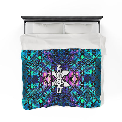 Excision Velveteen Plush Blanket for Cozy Camping Music Festivals