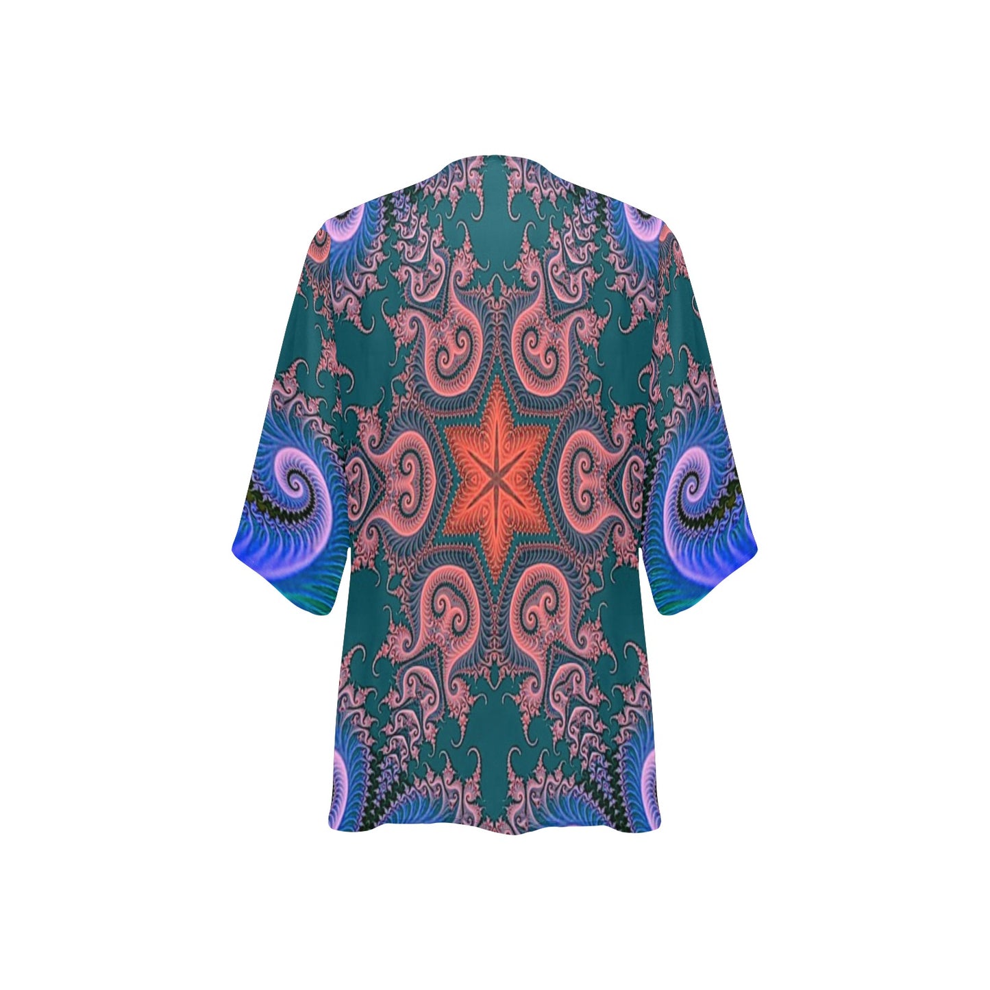 Fractals Women's Psychedelic Kimono Chiffon Cover Up