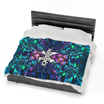 Excision Velveteen Plush Blanket for Cozy Camping Music Festivals