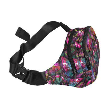 3D Psychedelic Mushrooms Ultimate Festival Fanny Pack Travel Sling Bag for Men Women Unisex