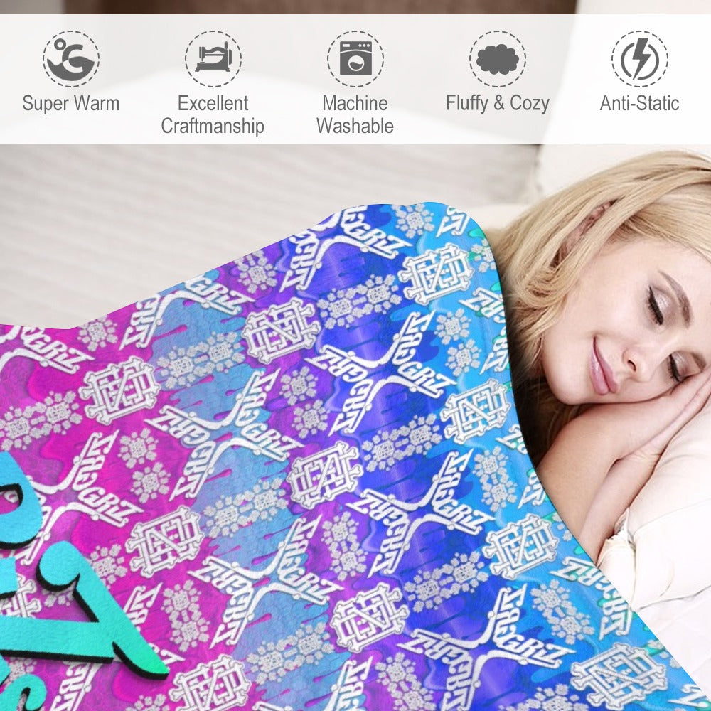 Custom EDM Artists Ultra-Soft Flannel Blanket for Camping Festival Rave in Multiple Sizes