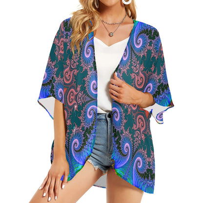 Fractals Women's Psychedelic Kimono Chiffon Cover Up