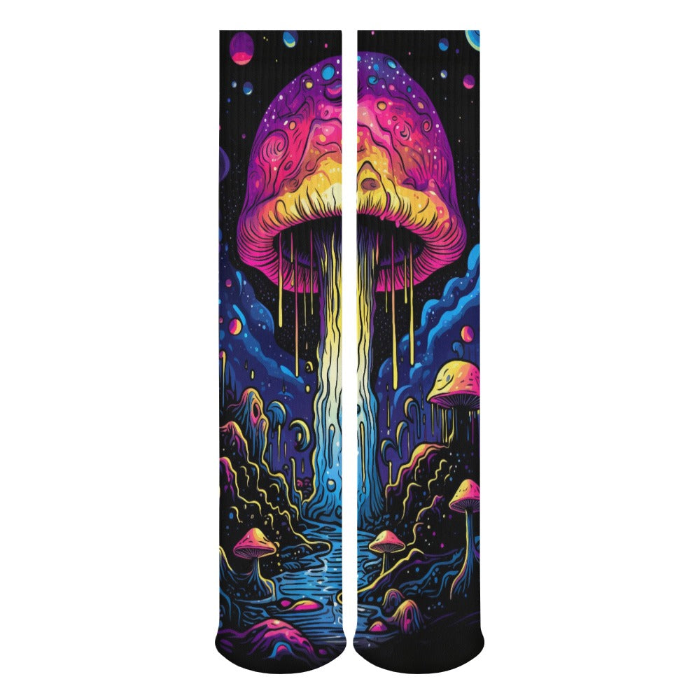 Blacklight Mushroom 5 Pack Sweat-Proof Odor-Resistant Breathable Large Socks