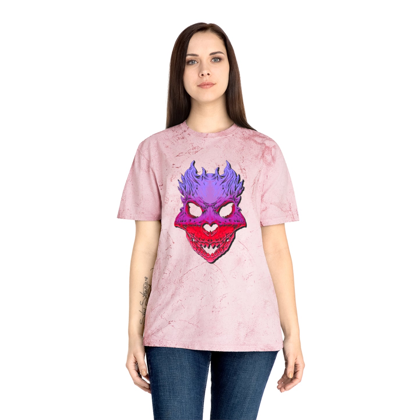 Rest in Peace Skull T Shirts, Color Blasted Tie Dye Tshirts for Men, Women, and Ravers of all Ages