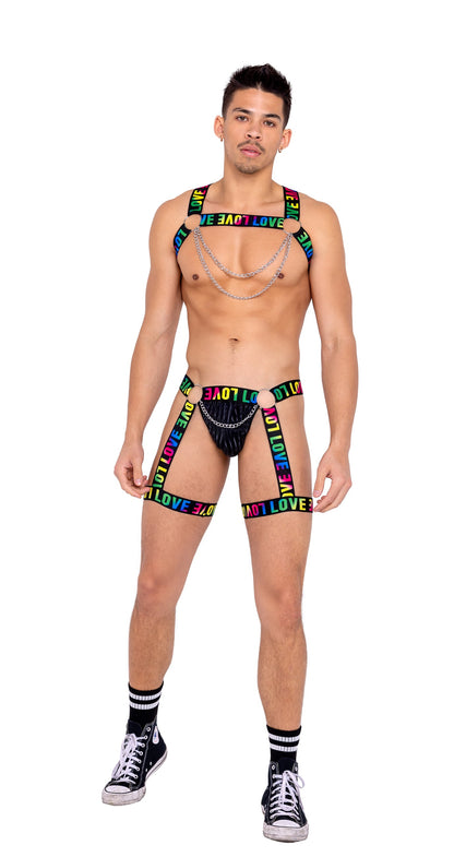 Men’s Pride Thong with Attached Garters