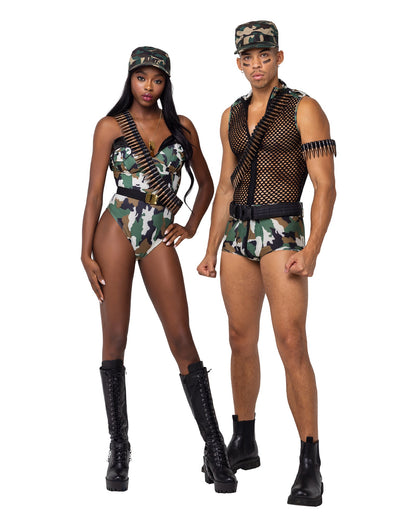 Army Combat Bombshell Military Costume 2pc Set
