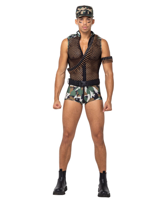 Men's PC Sergeant Stud Army Costume 3pc Set