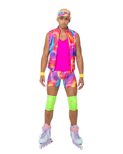 Men's Ken Retro Rollerblade Stud Couples Costume 6pc Set