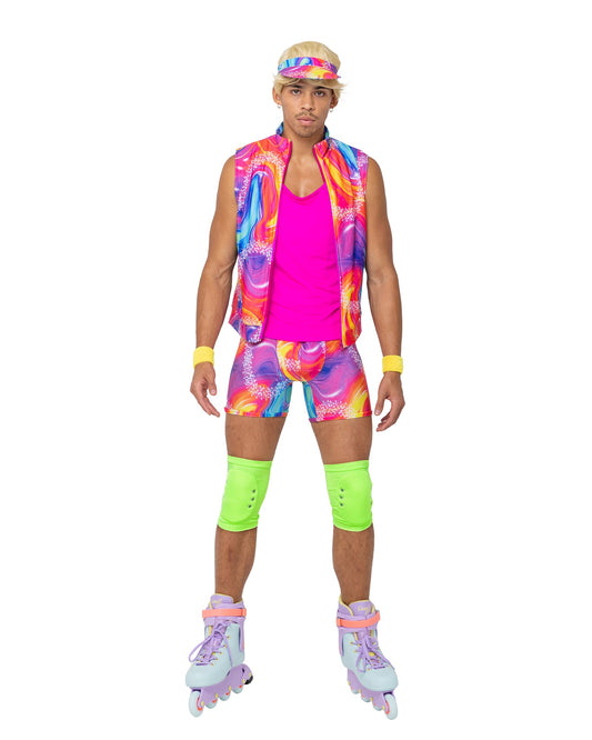 Mens Retro Rollerblade Stud Costume 6pc Set