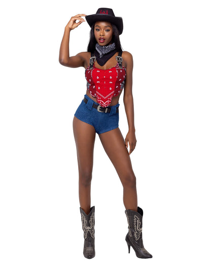 Western Cowgirl Costume 4pc Set