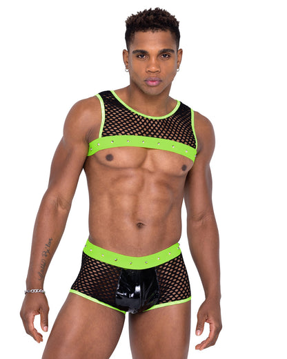 Men’s Fishnet & Vinyl Trunks
