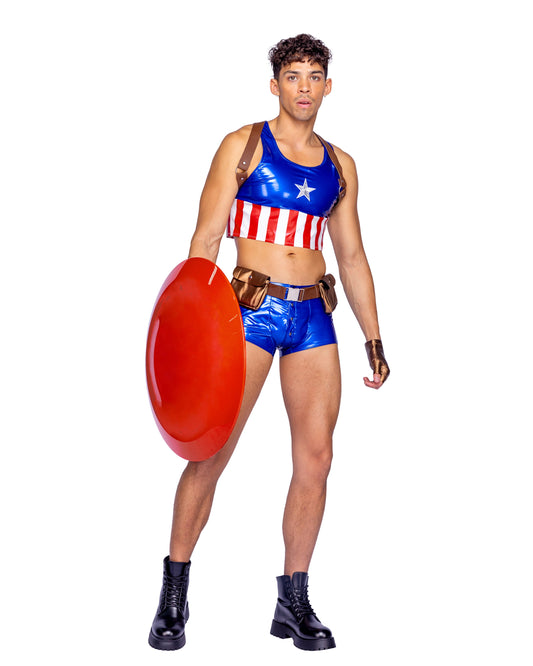 Men's Captian America Costume 4pc Set