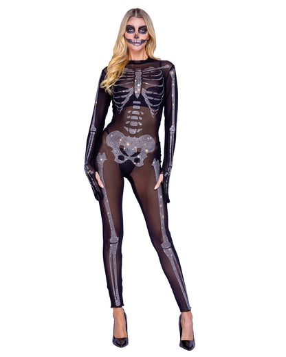 Women's Sparkling Skeleton Classic Halloween Costume