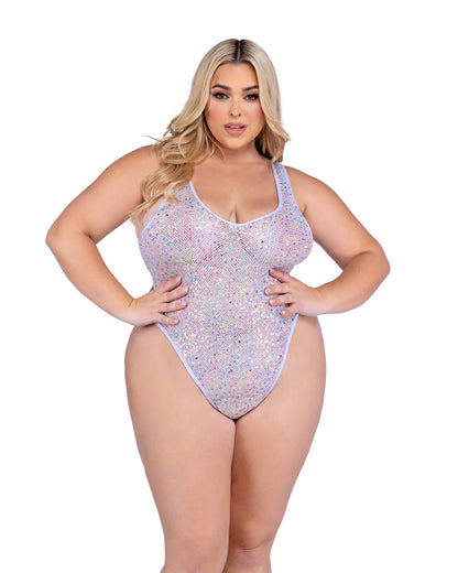 Sparkly Sequin Fishnet Bodysuit