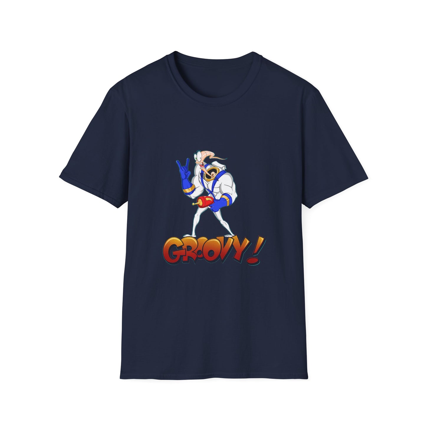 Earth Worm Jim Throwback 90s Softstyle Cotton T-Shirt, Retro Video Game Graphic Tee, Rave Shirt for Men Women Unisex