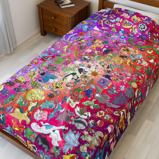 Original Pokemon Blanket Super Soft, Plush Velveteen Throw Blanket