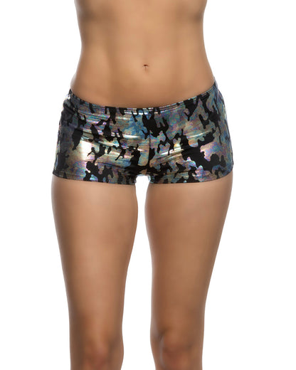 Low Rise Iridescent Camouflage Shorts