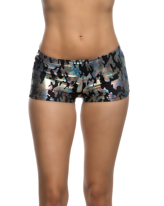 Low Rise Iridescent Camouflage Shorts