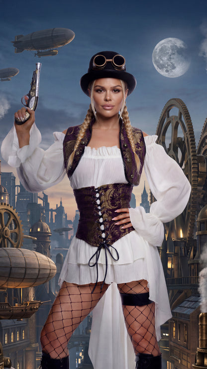 Sexy Steampunk Outfit Baddie Cosplay Halloween Costume for Women