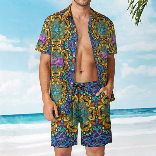 LSDream Rave Outit Set Pocket Shorts and Shirt