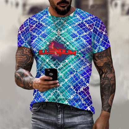 Men's Illenium All-Over Fitted Rave Shirt Super Soft Breathable Sweat-Proof Odor-Resistant Music Festival Tee