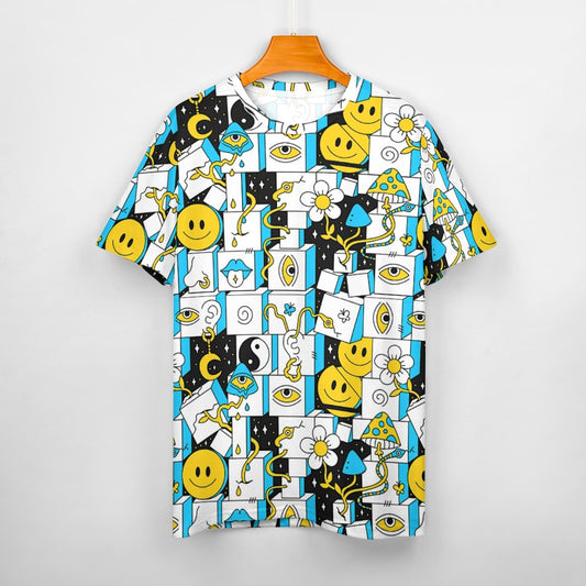 Men's Acid Wave Fitted Rave Shirt Super Soft Breathable Sweat-Proof Odor-Resistant Music Festival Tee
