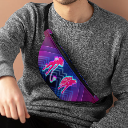Black Light Reactive Neon Angel Devil Rave Fanny Pack by Festival Drip